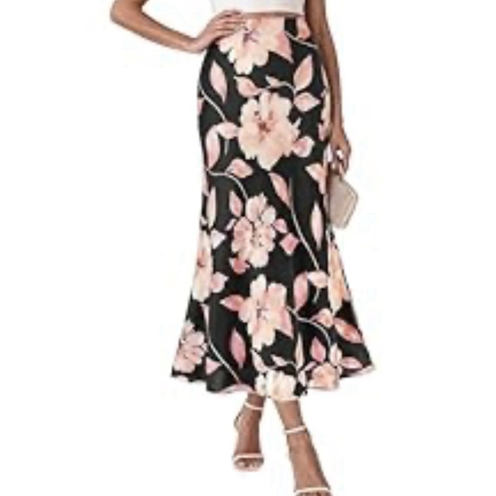NWT BTFBM Blue  Floral‎ Midi  Skirt Size S
